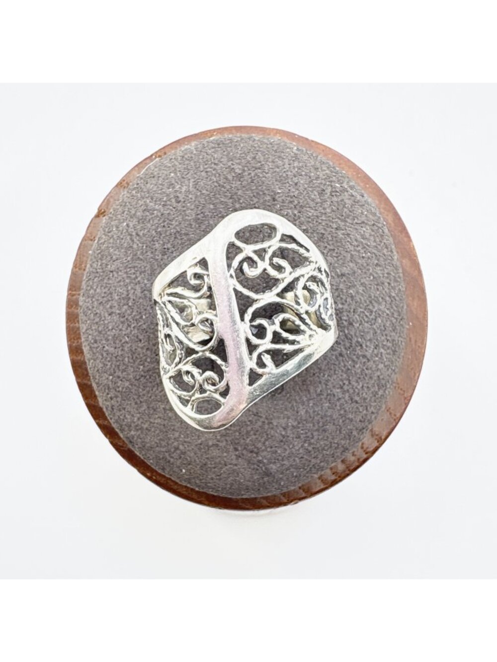 Filigree Scroll Design Freeform Ring Sterling Silver 925 Size 5.5
